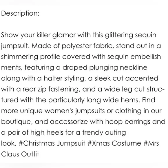 Elegant Gold Sequin Halter Jumpsuit - Picture 3 of 7